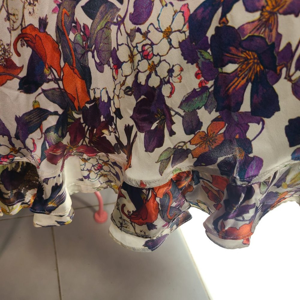 Roberto Cavalli 100% Silk Floral Wrap Dress - Picture 6 of 13